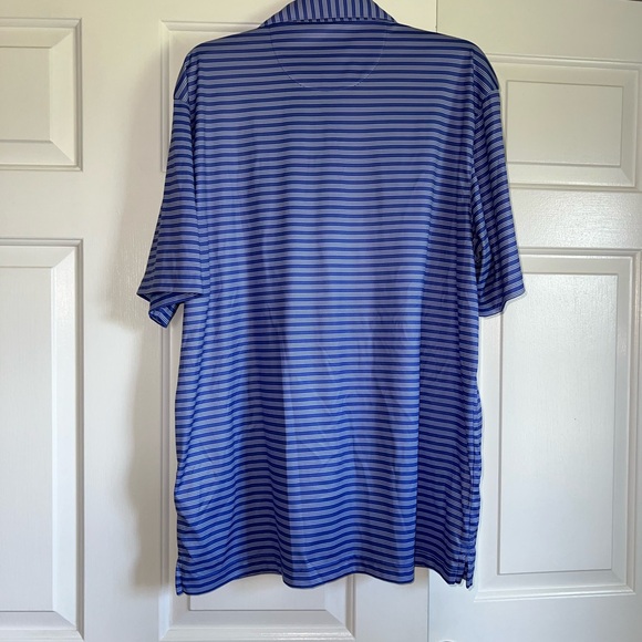 Men's Blue Striped Greg Norman Polo Shirt - Picture 3 of 3